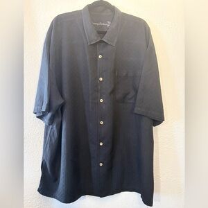 TOMMY BAHAMA  Embroidered Black Silk Shirt Men’s Size 3XB
